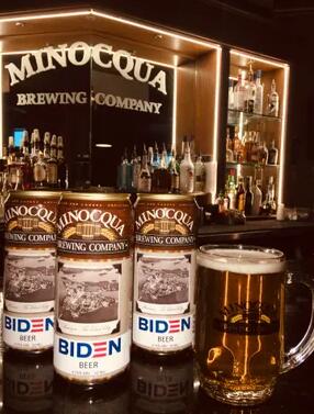 有争议的Minocqua Brewing老板介绍了拜登啤酒