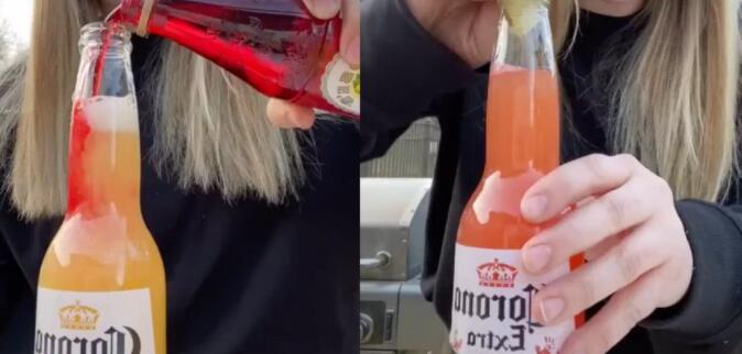 这个TikTok Hack将一瓶电晕变成了虚幻的啤酒鸡尾酒