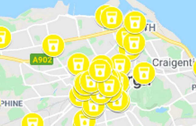 新的爱丁堡啤酒花园地图显示了所有带户外座位的场地