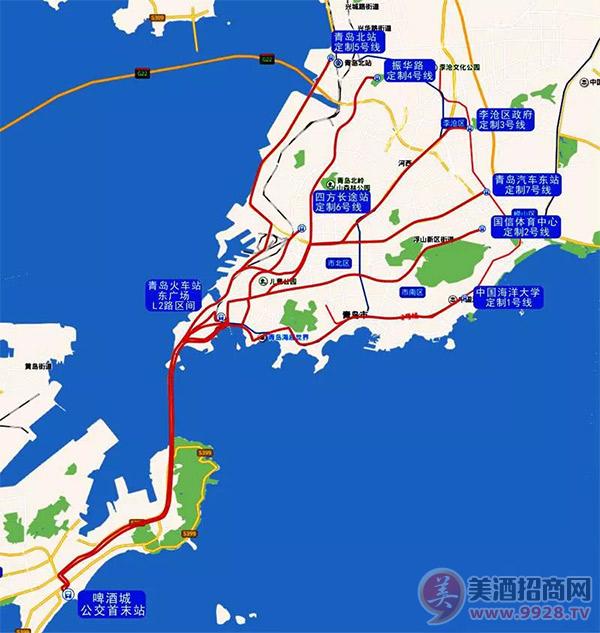 青岛市区至西海岸会场